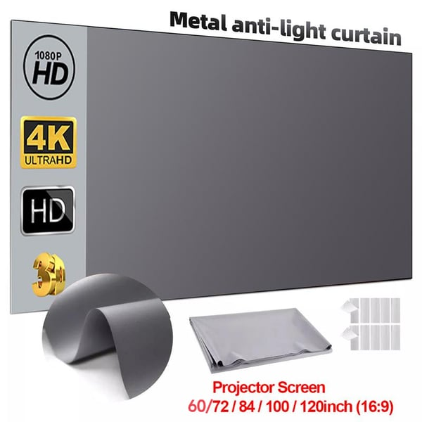 4K Metal Lightproof Foldable Portable Movie Screen (16:9)🎥✨