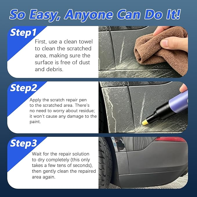🚨Small Scratches Can Ruin Your Car’s Clean Look🚨 - ScratchFix Car Touch-Up Paint Pen 🏆