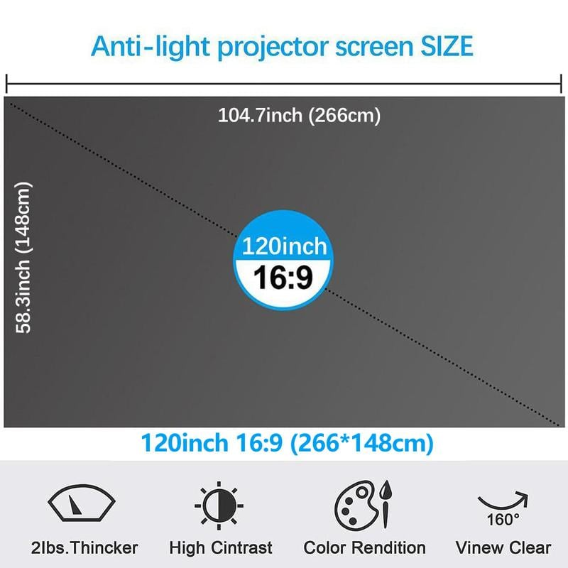 4K Metal Lightproof Foldable Portable Movie Screen (16:9)🎥✨